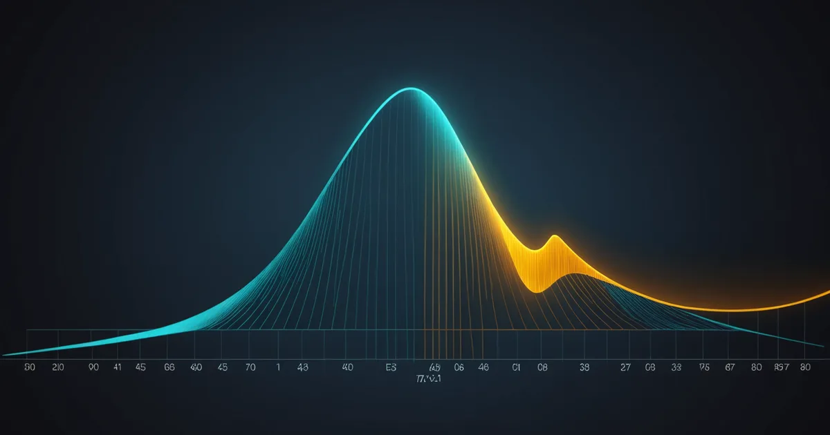 Abstract mathematical probability distribution visualization representing safety stock calculations