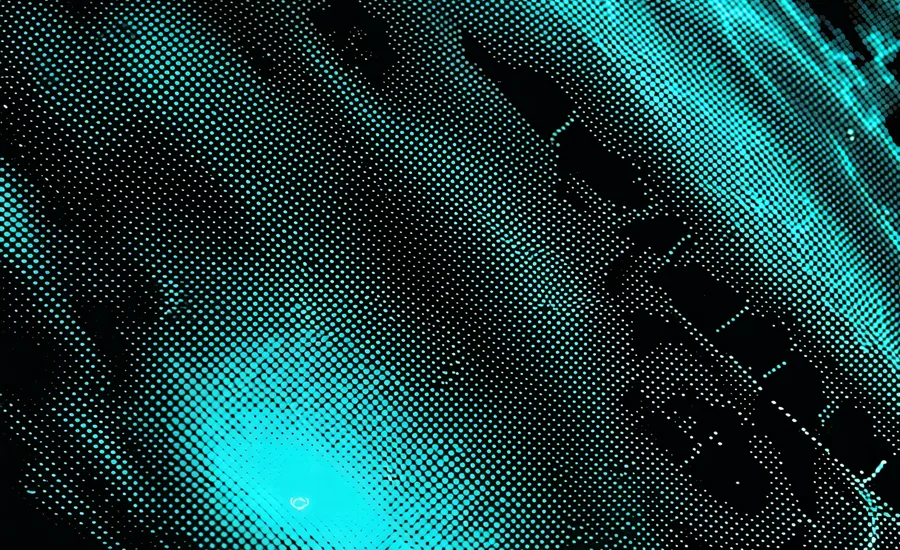 Weather radar-like visualization overlaid on a grid map, representing regional weather signals mapped to demand patterns
